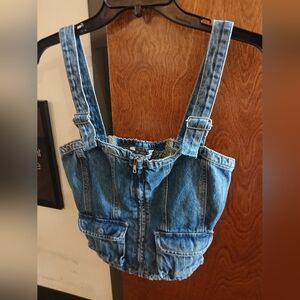 NWT/ ZARA denim tank top w/ pockets